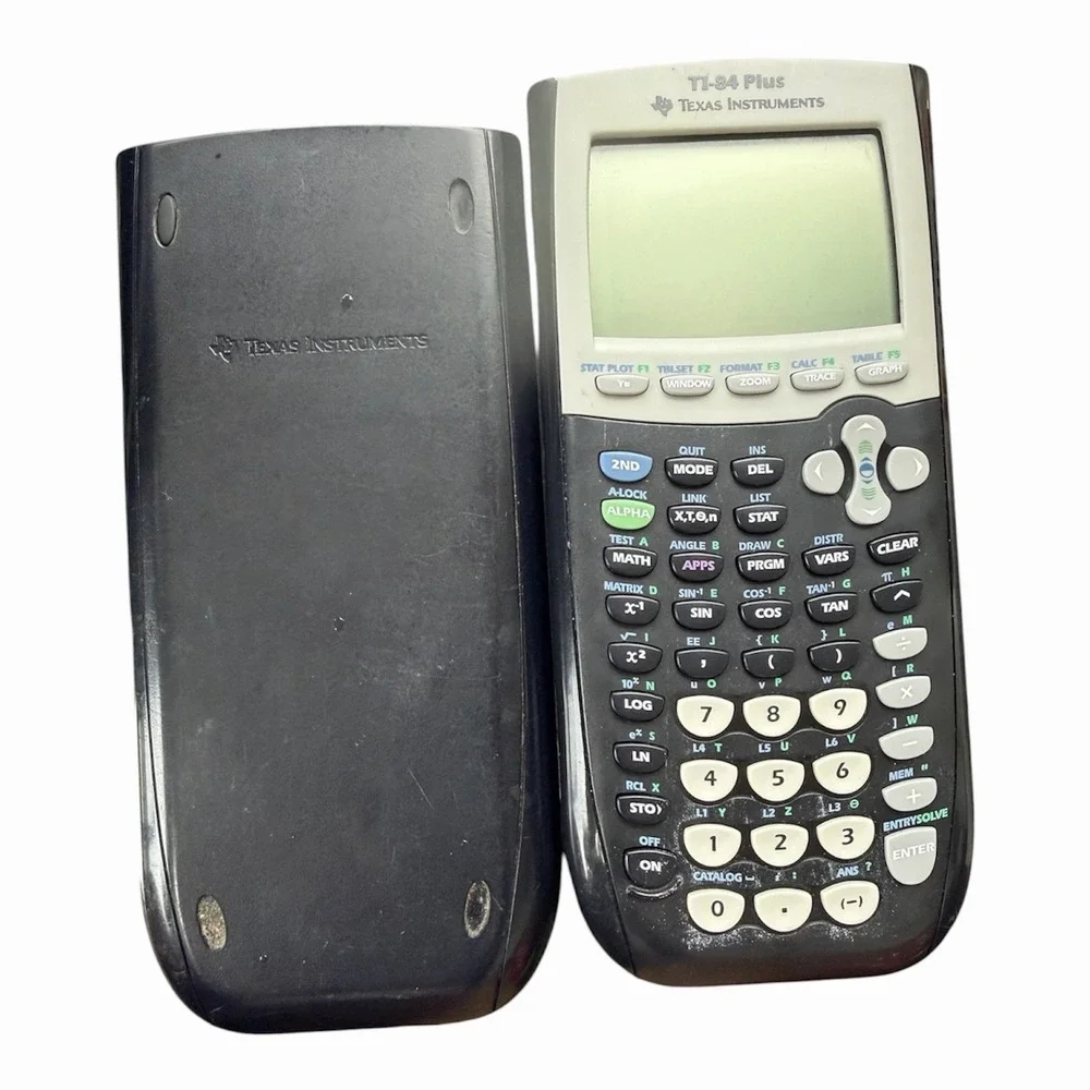 Texas Instruments TI84 Plus Graphing Calculator Black Slide Cover Tested Working